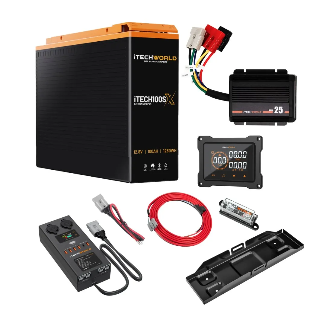 iTechworld Premium Slimline 4WD Dual Battery Kit 100Ah lithium (40A)