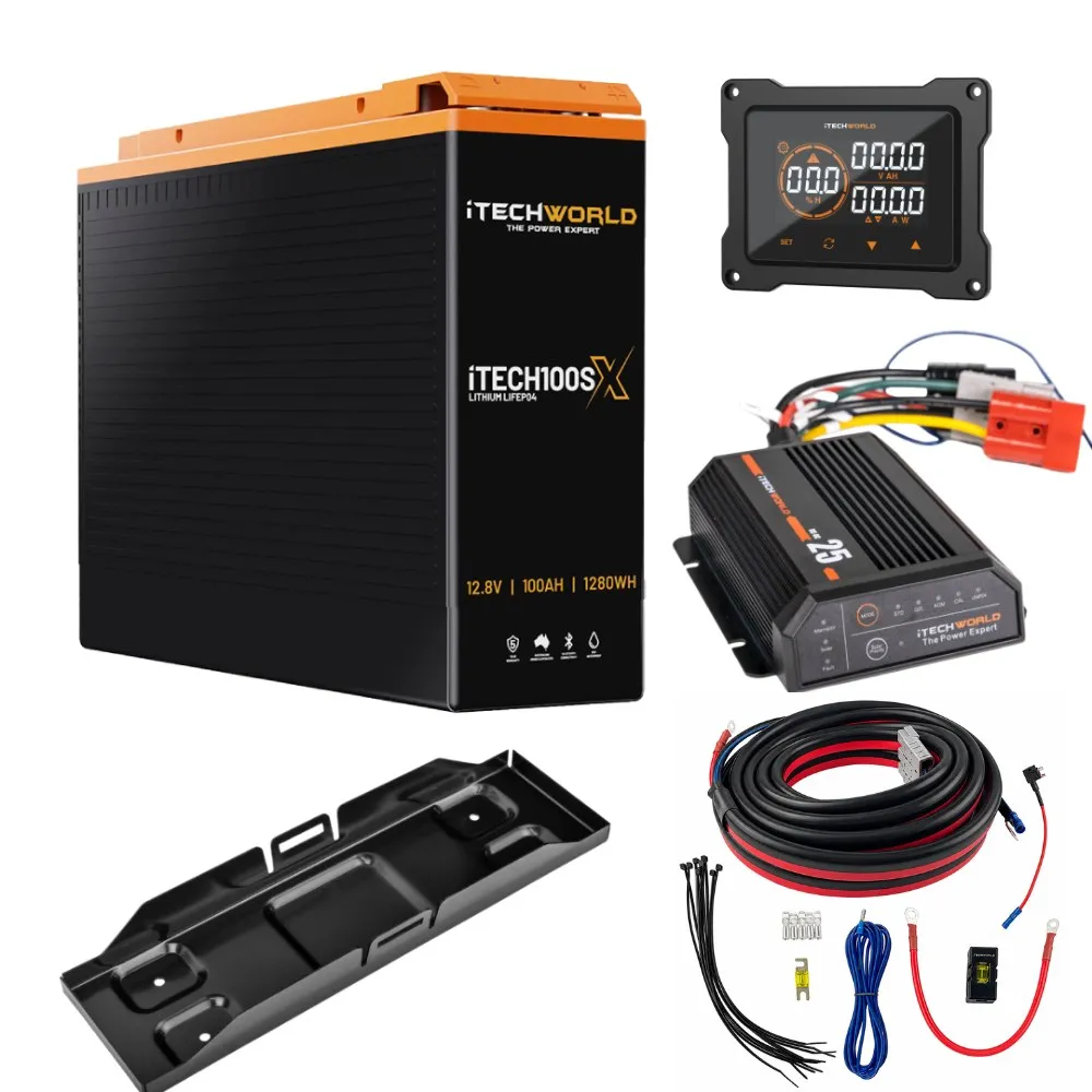 iTechworld Premium slimline 4WD dual battery kit, 100Ah lithium