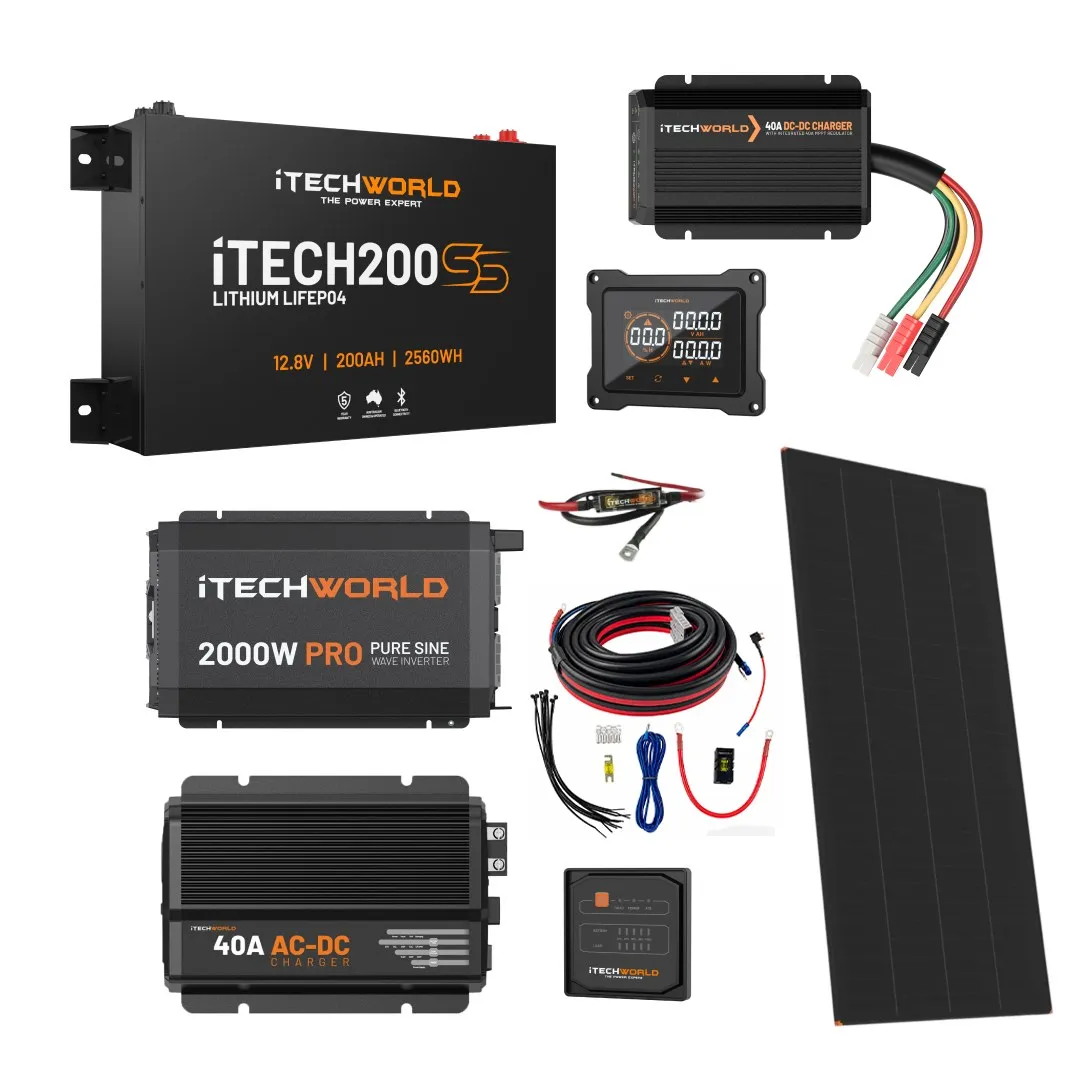 iTechworld Ultimate Super Slimline 4WD Dual Battery Kit 200Ah lithium