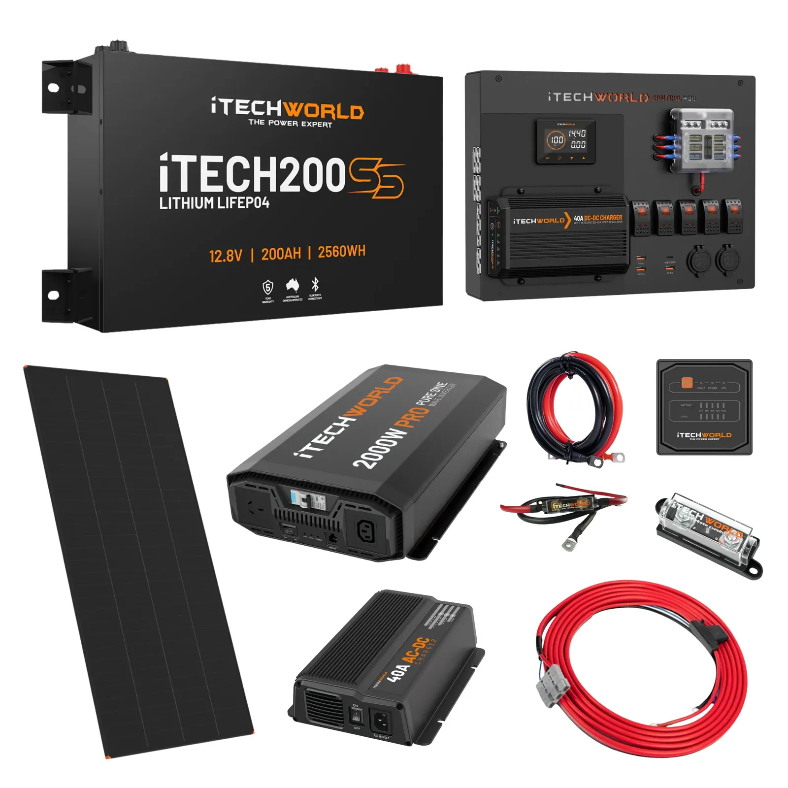 iTechworld Expansion Super Slimline 4WD Dual Battery Kit 200Ah lithium
