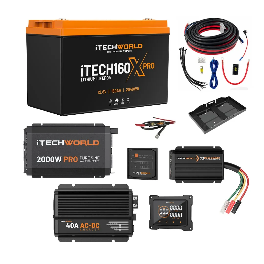 iTechworld Complete canopy dual battery kit, 160Ah lithium