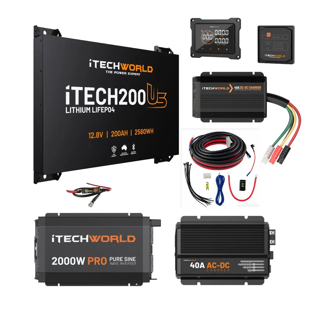 iTechworld Complete ultra slimline canopy kit, 200Ah lithium