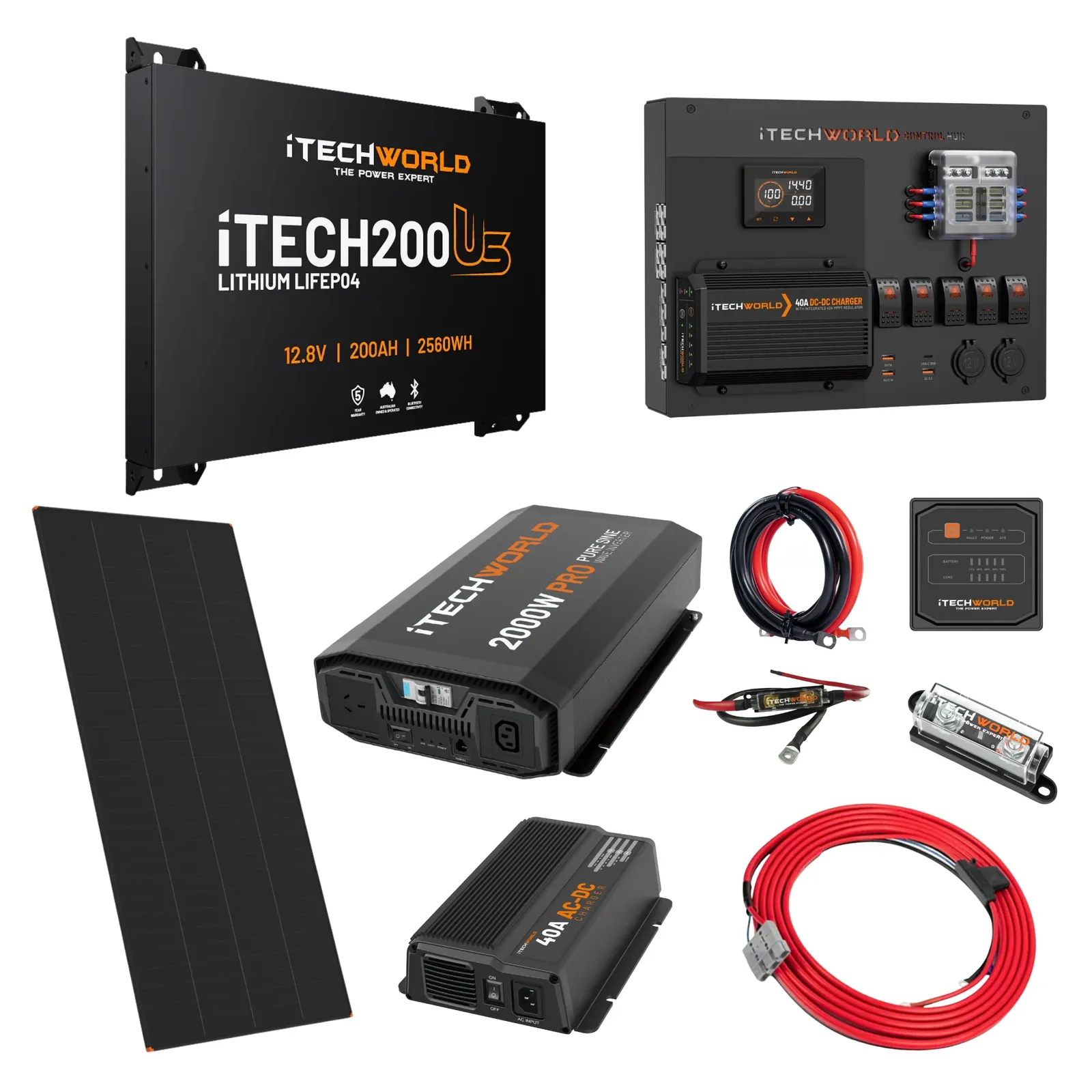 iTechworld Expansion Ultra Slimline Canopy Dual Battery Kit 200Ah lithium