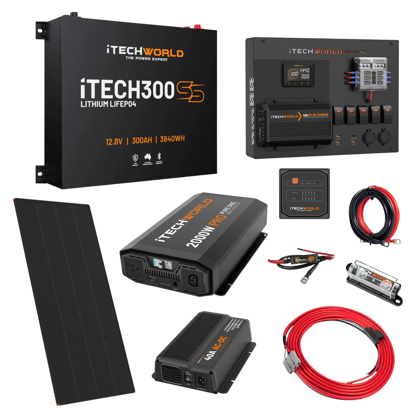 iTechworld Expansion Super Slimline Canopy Dual Battery Kit 300Ah lithium