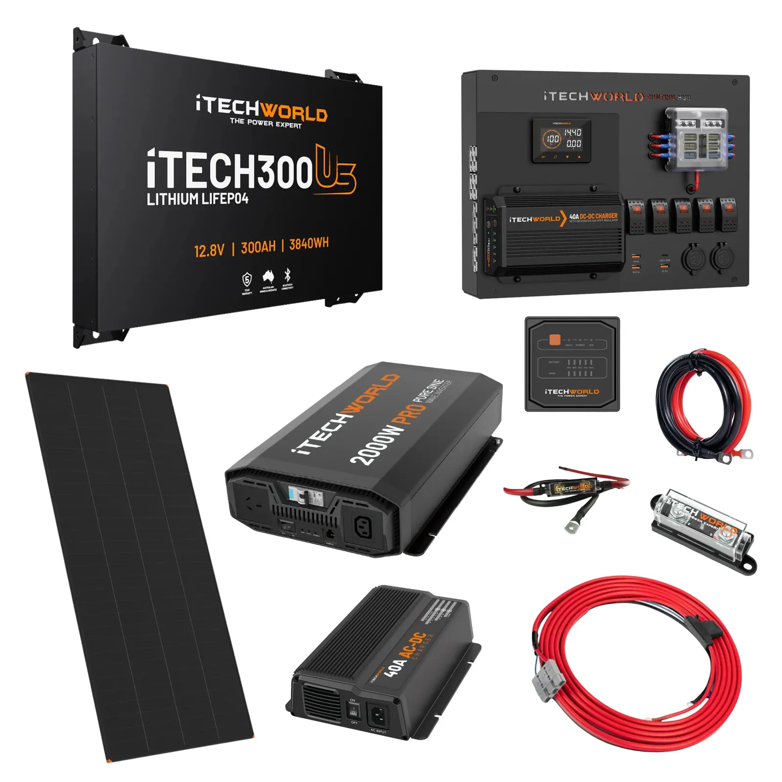 iTechworld Expansion Ultra Slimline Canopy Dual Battery Kit 300Ah lithium