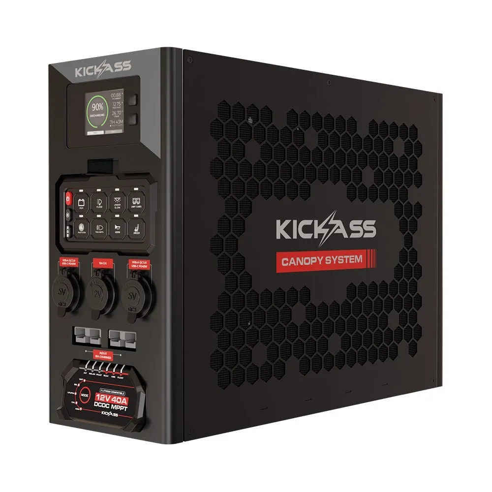 KickAss 12V Wireless Canopy Power System with 40A DCDC Charger + Integrated Bluetooth