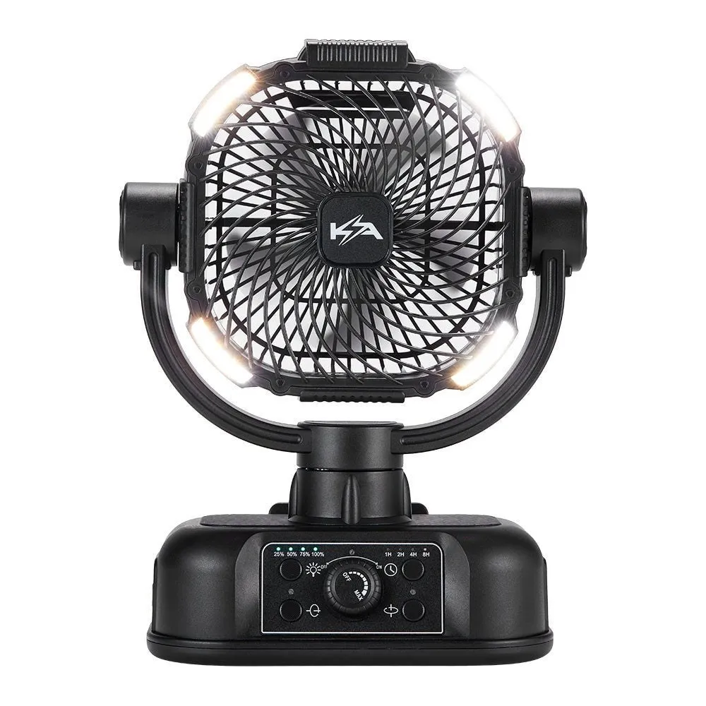Kickass 360° Oscillating 20,000mAh Camping Fan with Power Bank & Light