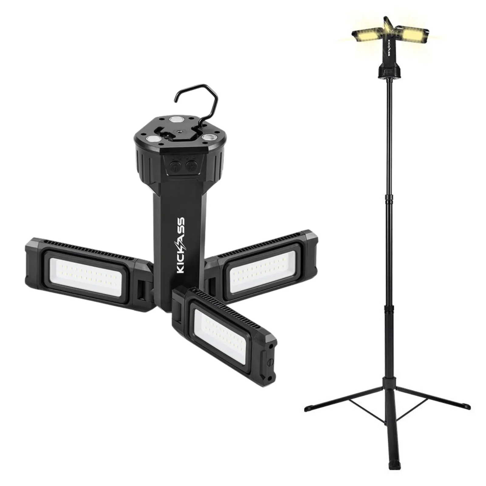 KickAss Rechargeable Tripod Camping Light - 4500 Lumens, 1.7m