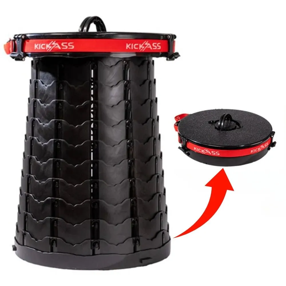 KickAss Large Portable Outdoor Pop Up Stool/Bin with Lid