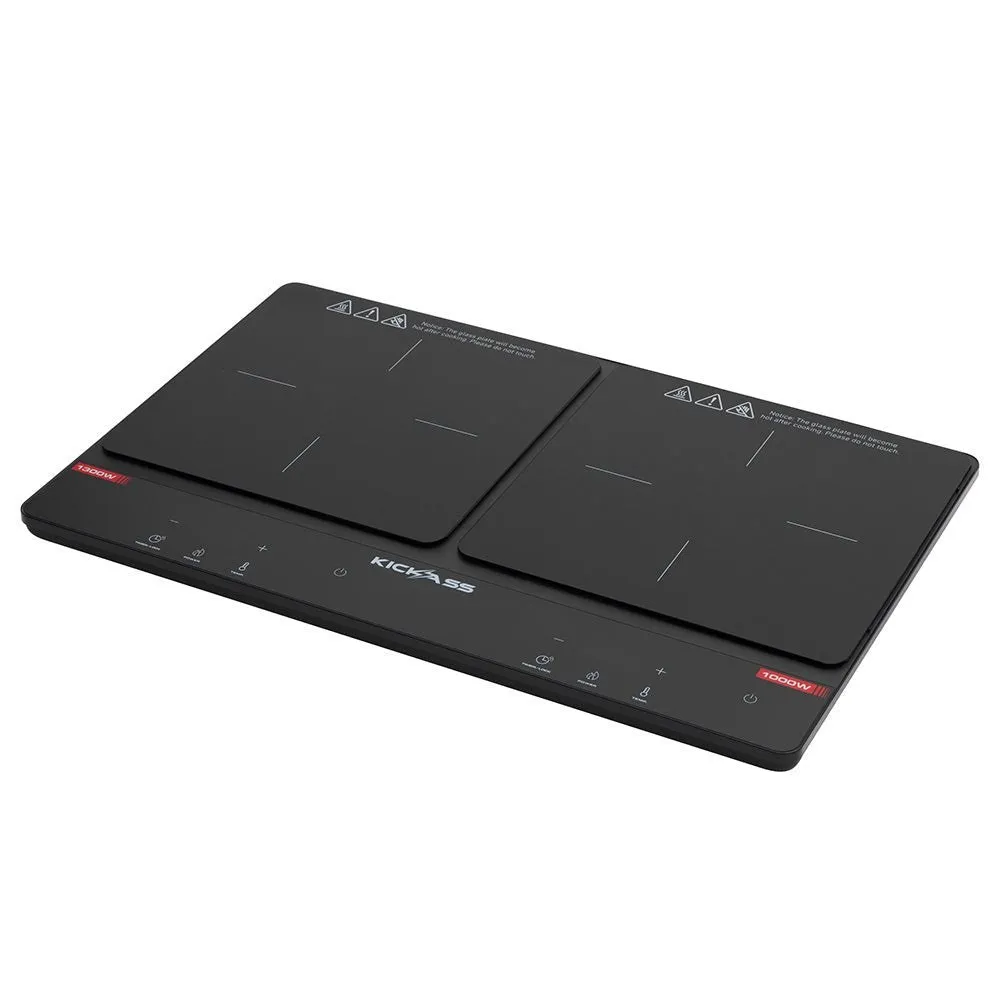 KickAss Portable 2300W Dual Zone Induction Cooktop with 11 Power Levels