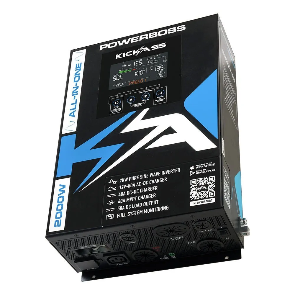 KickAss PowerBoss, 2kW Inverter, 40A DCDC MPPT Charger, 80A ACDC Charger & DC Load Monitoring