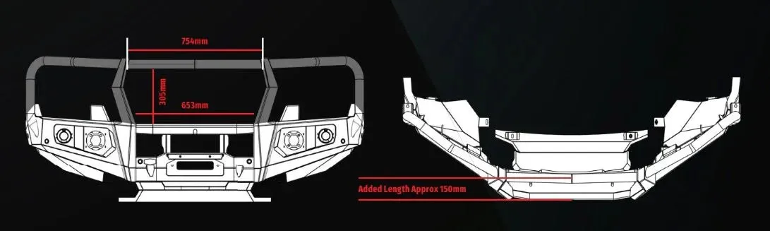 Raxar loop bull bar, Ford Ranger Next Gen (revision _A)