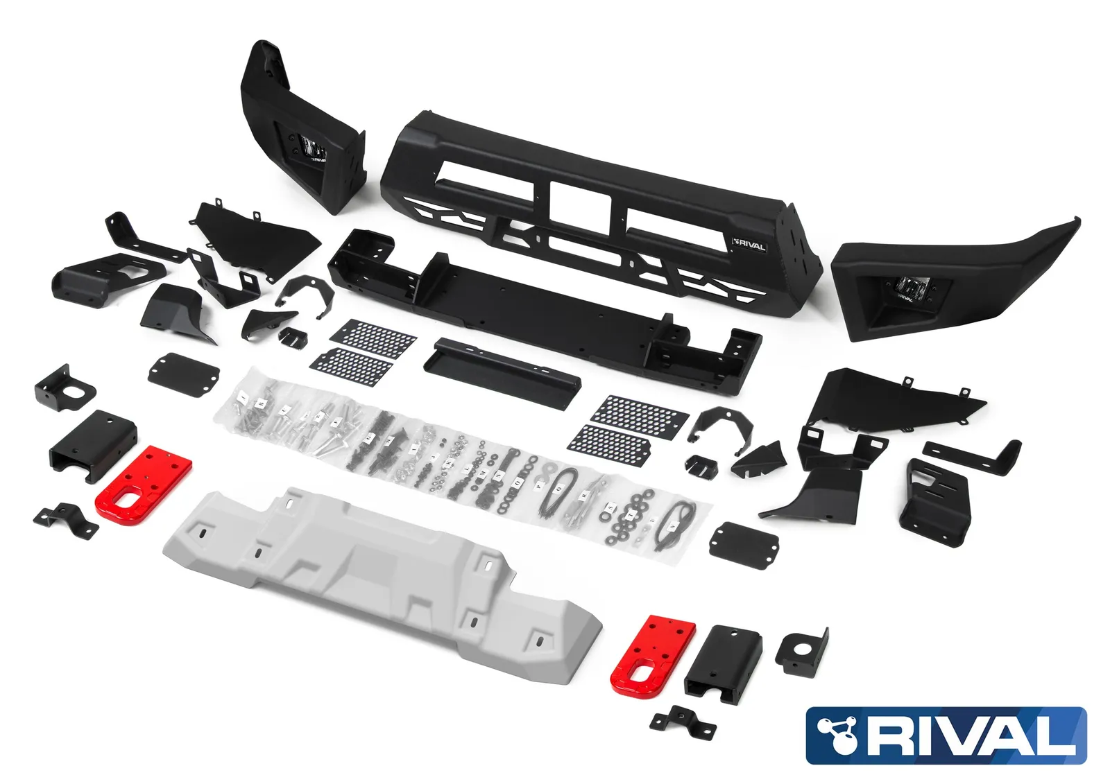 Aluminium Front Bar with RIVAL LED Fog Lights (Set of 2) - Ford Ranger Next Gen / Everest Next Gen